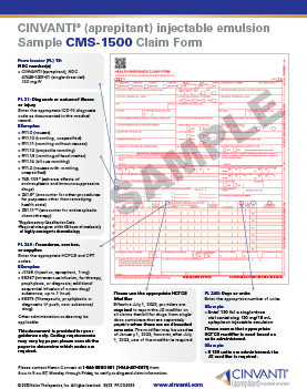 CINVANTI Sample CMS-1500 Form