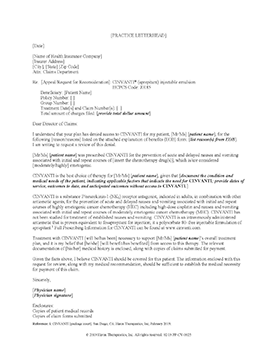 CINVANTI Sample Medical Appeal Letter